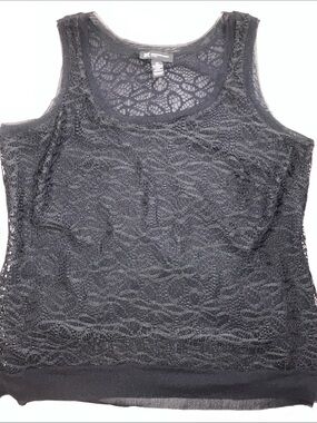 INC International Concepts Black Lace Tank Top